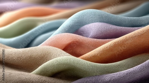 Obraz Wavy pastel fabric texture with soft folds