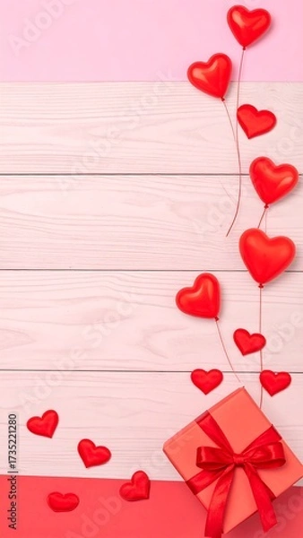 Obraz Romantic Valentine's Day gift with hearts