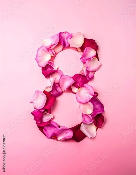 Obraz Rose petals form the number eight