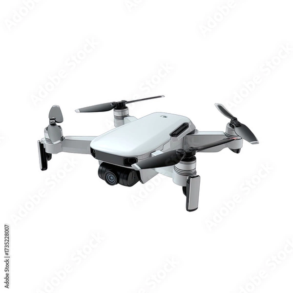 Obraz Small white drone, propellers extended, isolated view