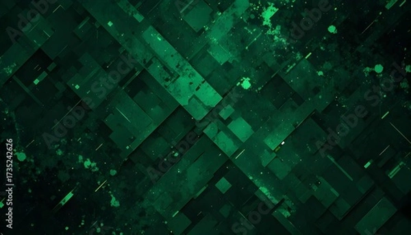 Fototapeta Green and Black Abstract Grunge Tech Geometric Background Vector Design for Futuristic Digital and Modern Projects