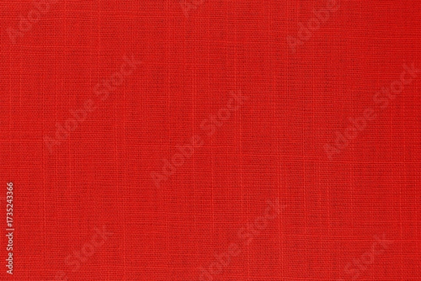Fototapeta Dark red linen fabric cloth texture background, seamless pattern of natural textile.