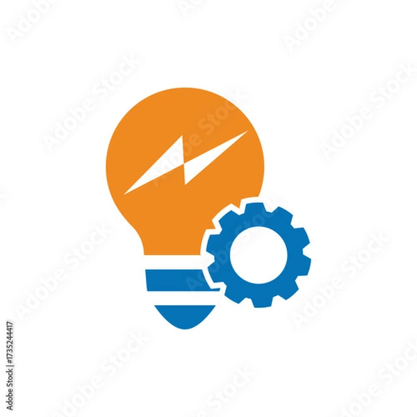 Obraz light bulb with gears