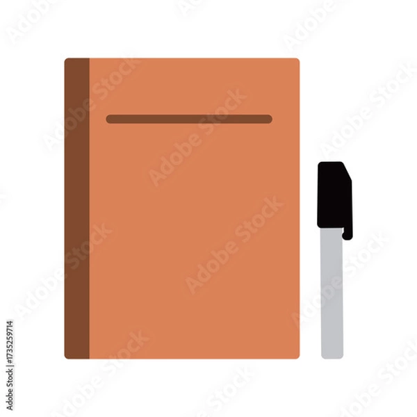 Obraz ノートとペン　シンプルなイラスト素材