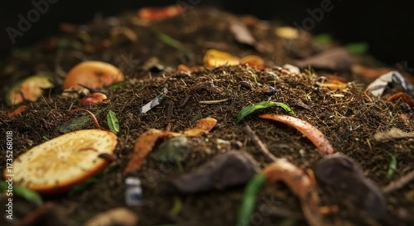 Obraz Close-up of Compost Pile with Organic Debris