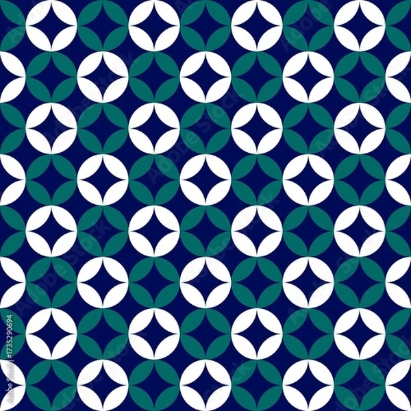 Obraz Dark navy blue geometric abstract circular background