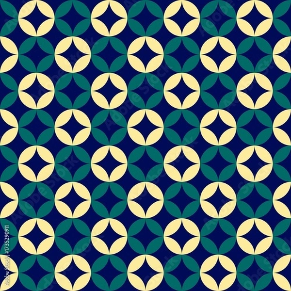 Obraz Green and yellow geometric abstract pattern design
