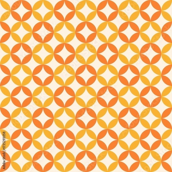 Obraz Yellow and orange geometric abstract seamless pattern