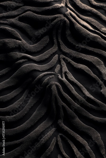 Fototapeta Luxurious Black Towel with Abstract Organic Texture