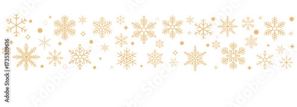 Obraz Snowflake. Christmas design for greeting card. Merry xmas snow flake header or banner. Vector illustration.