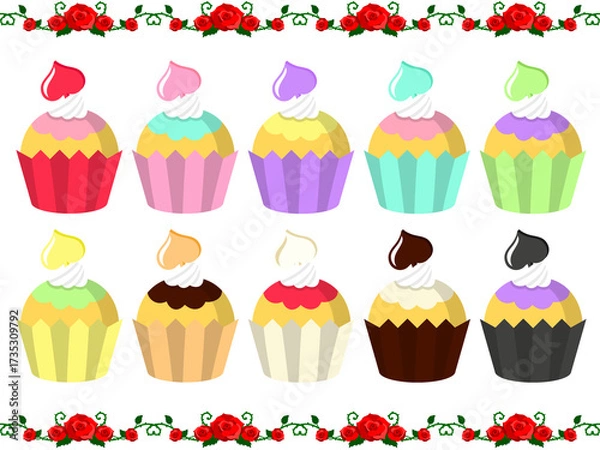 Fototapeta トランプカップケーキ　スペード