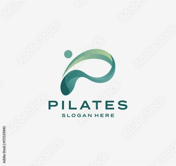 Fototapeta vector logo of initial p like pilates