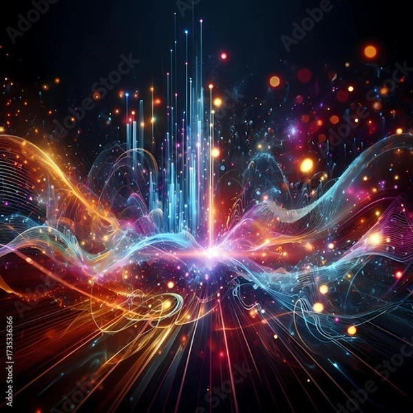 Fototapeta Scatter Plot with Particle Energy Bursts