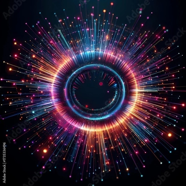 Fototapeta Radial Scatter Plot with Energy Particles