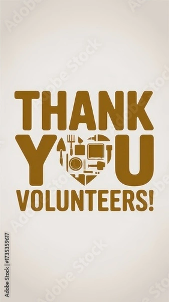 Fototapeta Gratitude expressed through bold letters in a minimalist design celebrating volunteers and their invaluable contributions to communities. National Day of Community Service