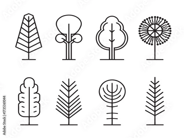 Obraz Elegant Tree Chart Data Icon Clean Vector Collection