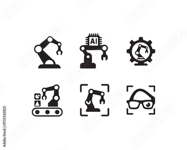 Obraz Robotics and Automation Arms icon vector design illustration set