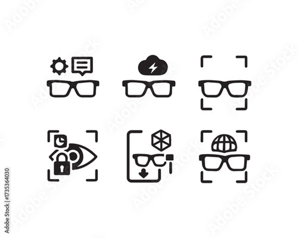 Obraz Smart Glasses icon vector design illustration set.