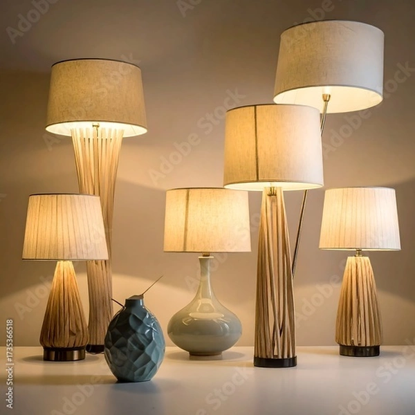 Obraz Collection of modern lamps