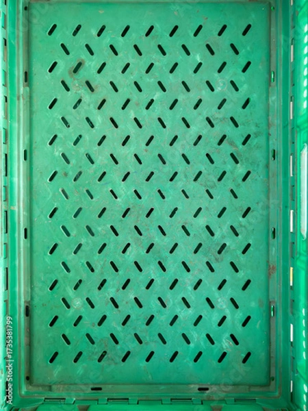 Fototapeta Rustic Green Plastic Market Crate.