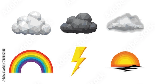 Fototapeta Vector art of collection of weather icons
