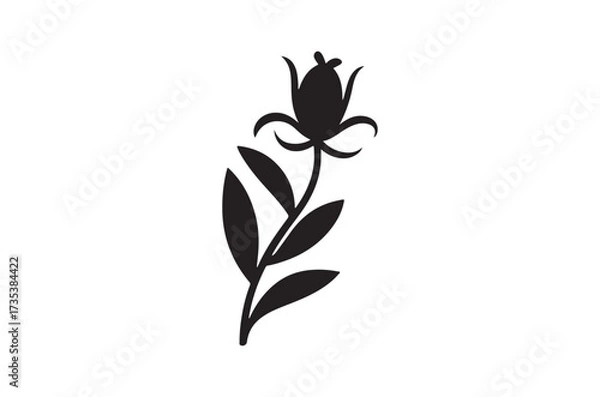 Obraz Elegant Silhouette of a Budding Flower Awaiting Full Bloom A Symbol of Growth and Potential Beauty Captured in a Timeless Botanical Illustration
