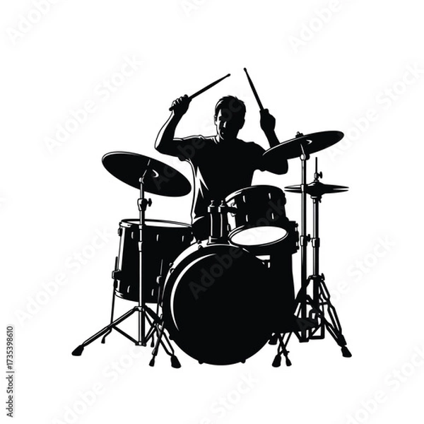 Fototapeta drummer playing a drum set