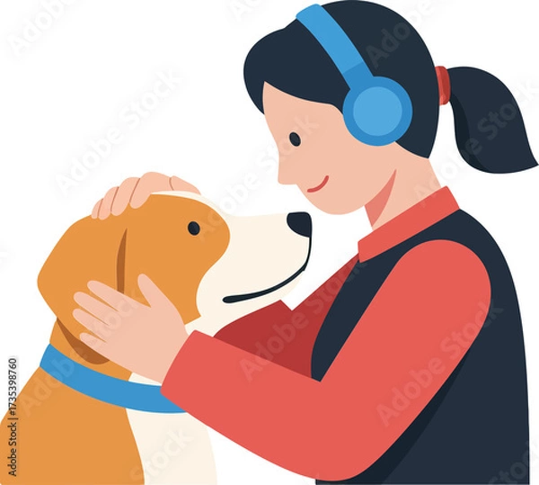 Obraz Girl Hugging Dog