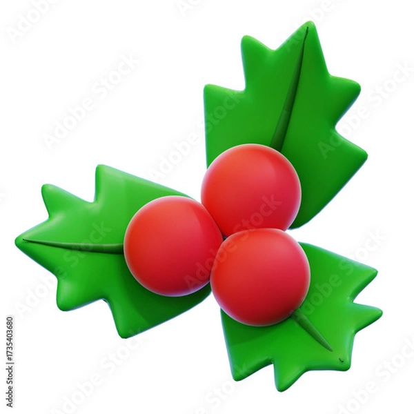 Obraz Christmas Mistletoe 3D icon