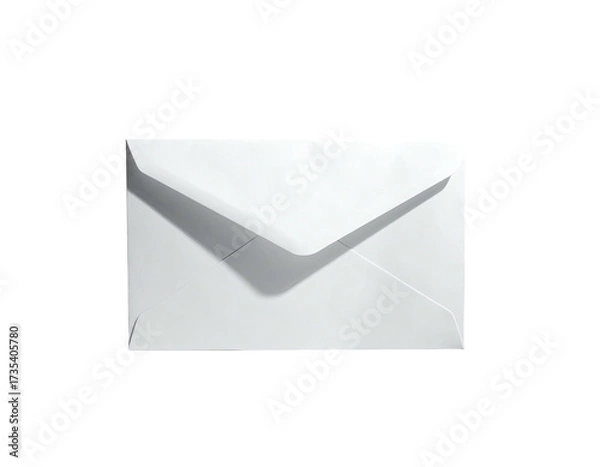 Fototapeta A close-up shot of a blank, white envelope, centered against a black backdrop