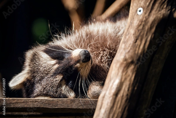 Obraz Schlafender Waschbär ( Procyon lotor ).