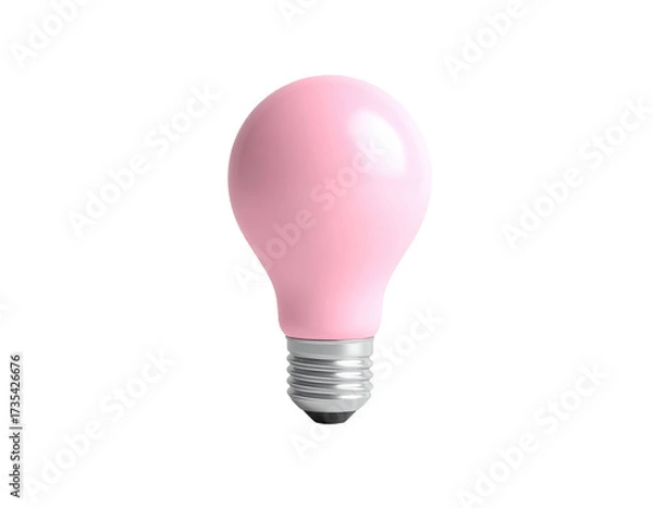 Obraz A glossy pink lightbulb against a stark black background