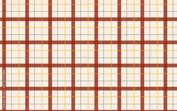 Obraz 	
Autumn grid background seamles pattern. Perfect for creating fall retro vibe design. Use for backdrops, packaging, scrapbooking, and any project needing a warm, traditional feel