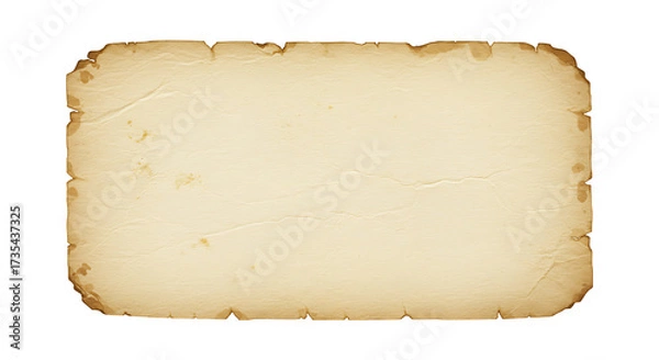Obraz Vintage parchment paper nameplate aged textured isolated transparent