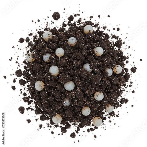 Obraz Detailed 8K Image: Pesticide Soil Contamination, Isolated on White Background.