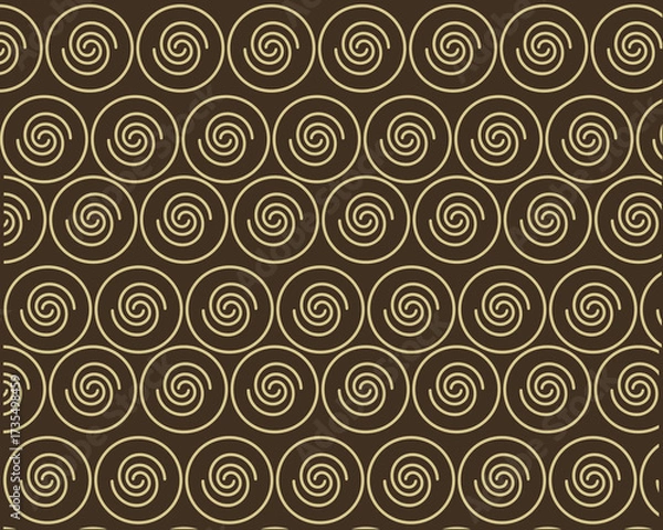 Fototapeta Seamless chocolate-swirl pattern vector with warm brown and cream tones, perfect for gourmet confectionery packaging, pastry boxes, cafe menus and gift wrap. Tileable high-res vector (SVG/EPS) 
