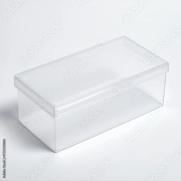 Fototapeta Minimalist transparent container presents in a clean and simple white background