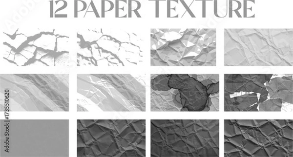 Fototapeta 12 Paper Textures Collection Editable