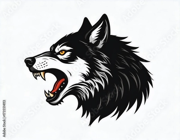 Obraz Ferocious Wolf Portrait Illustration.