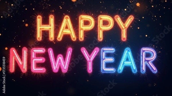 Fototapeta Colored text "HAPPY NEW YEAR"