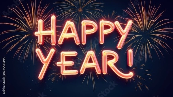 Fototapeta Colored text "HAPPY NEW YEAR"
