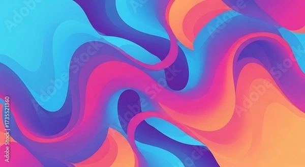 Fototapeta A mesmerizing display of fluid art showcases a harmonious blend of vibrant hues, creating a captivating visual experience that evokes a sense of movement and depth, inviting contemplation
