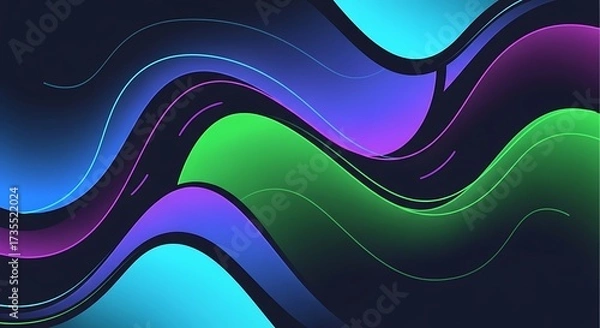 Fototapeta An abstract background featuring a dynamic interplay of wavy lines and vibrant colors, creating a visually stunning and modern design with a sense of movement and energy