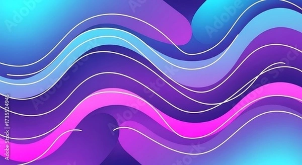 Fototapeta The abstract background showcases a mesmerizing blend of vibrant colors, with flowing shapes and lines creating a dynamic and visually appealing composition that captivates the viewers attention