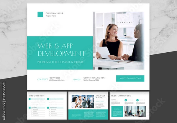 Fototapeta Blue Black Web And Apps Proposal