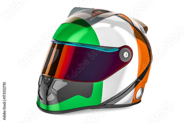Fototapeta Racing helmet with flag of Ireland, 3D rendering