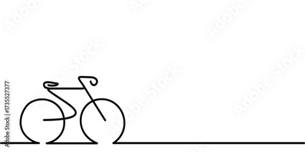Obraz Bicycle linear drawing icon, Continuous line Bicycle vector. Flat vector illustration design isolated on white background.