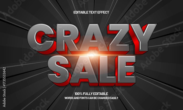 Fototapeta crazy sale editable text effect