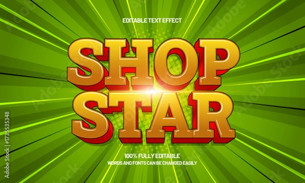 Fototapeta shop star editable text effect