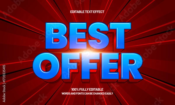 Fototapeta best offer editable text effect